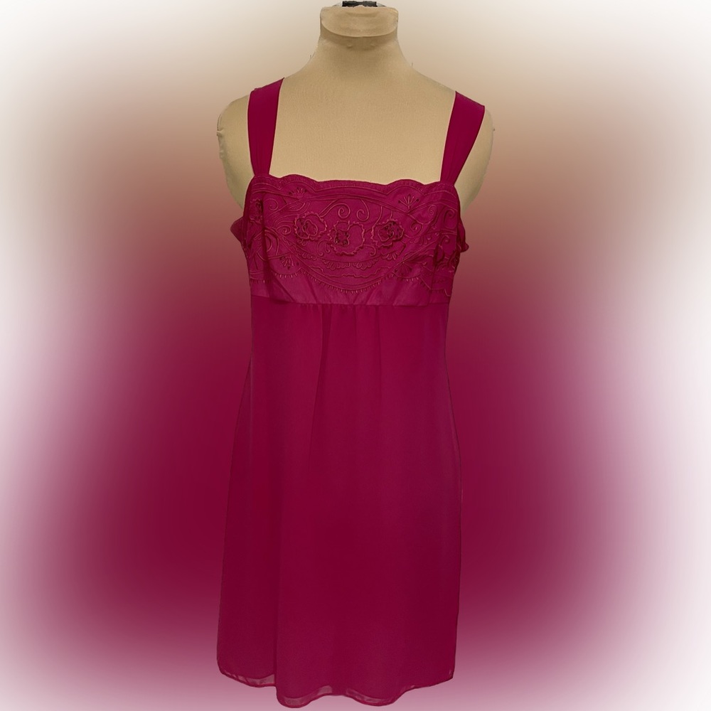 NWT Bandolino Magenta Pink Lotus Floral Bust Dress - Picture 1 of 5